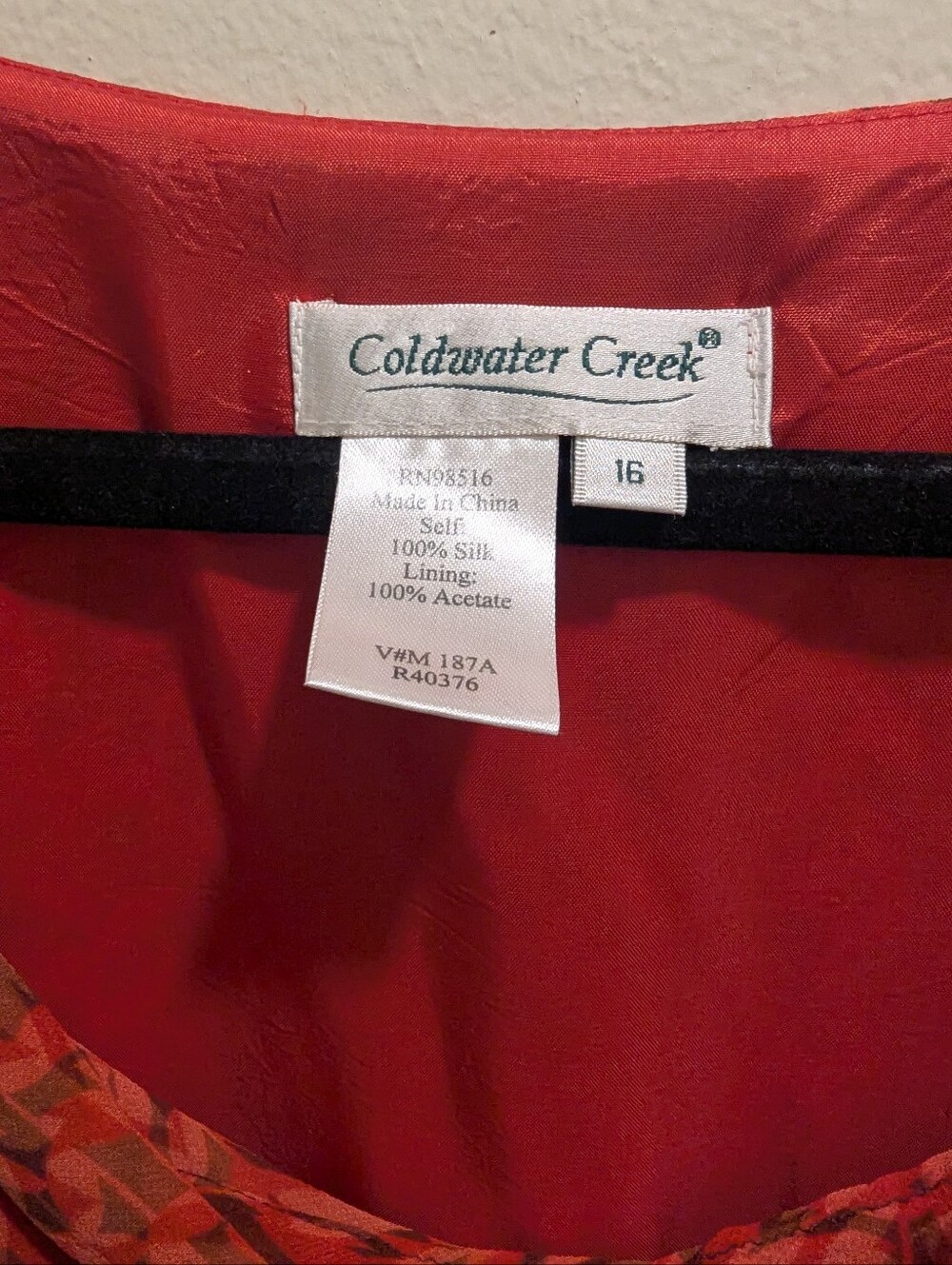 Coldwater Creek Cowl Neck Sleeveless Silk Dress Burnt Orange Leaf Pattern - 16 - Picture 11 of 12